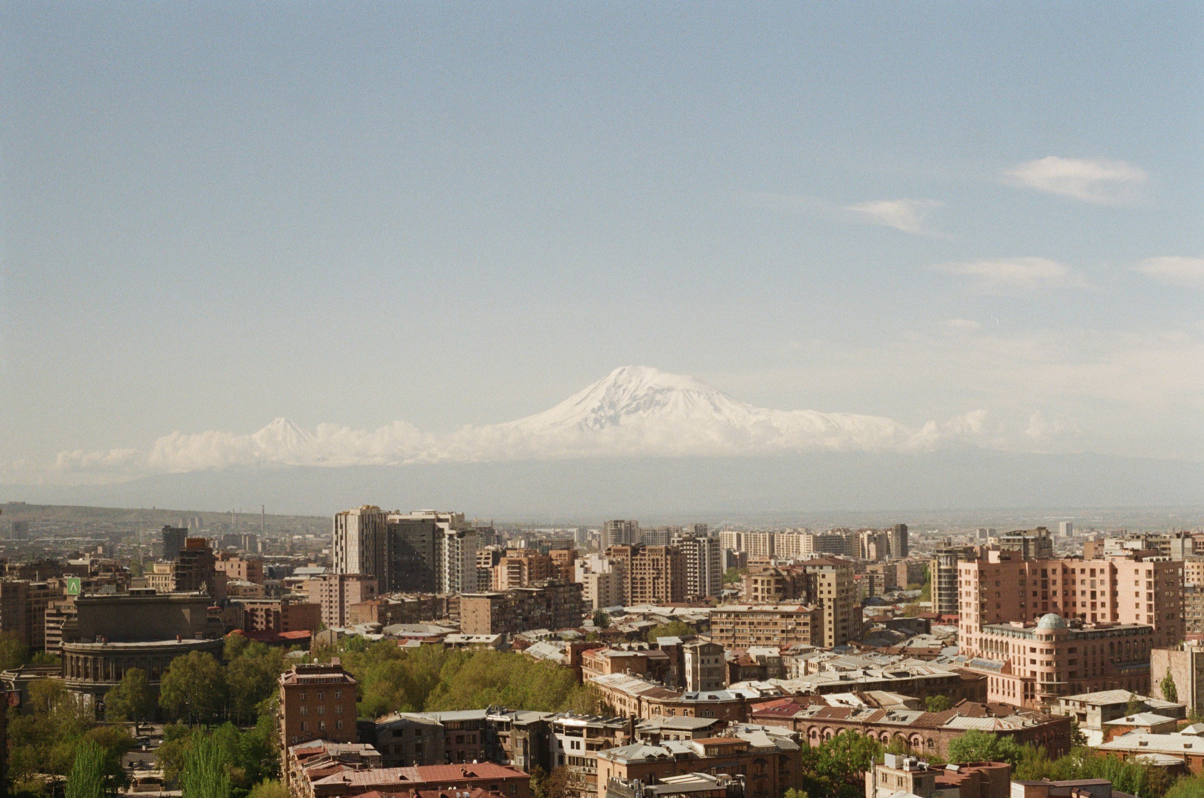 Yerevan with Mount Ararat behind it